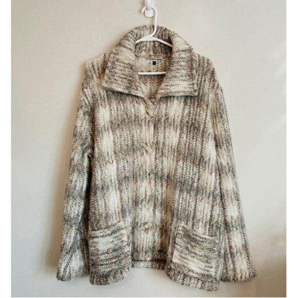 Genoa Sweaters 100 Lama Cardigan Jacket Womens Size XL Cabincore Vintage Boho - Picture 9 of 9